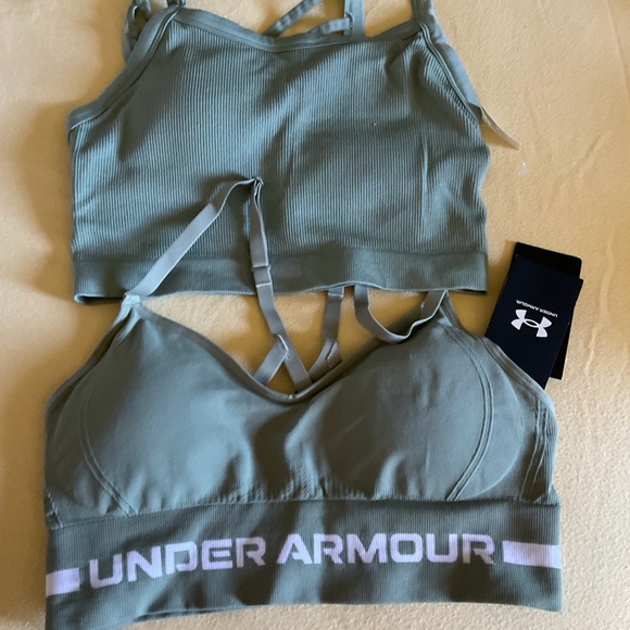 Under Armour Tops - Under Armour Olive Sports Bra and Top Set